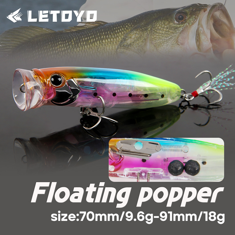 Fishing Lure Topwater - LETOYO 9.6 جرام/18 جرام العائمة بوبر