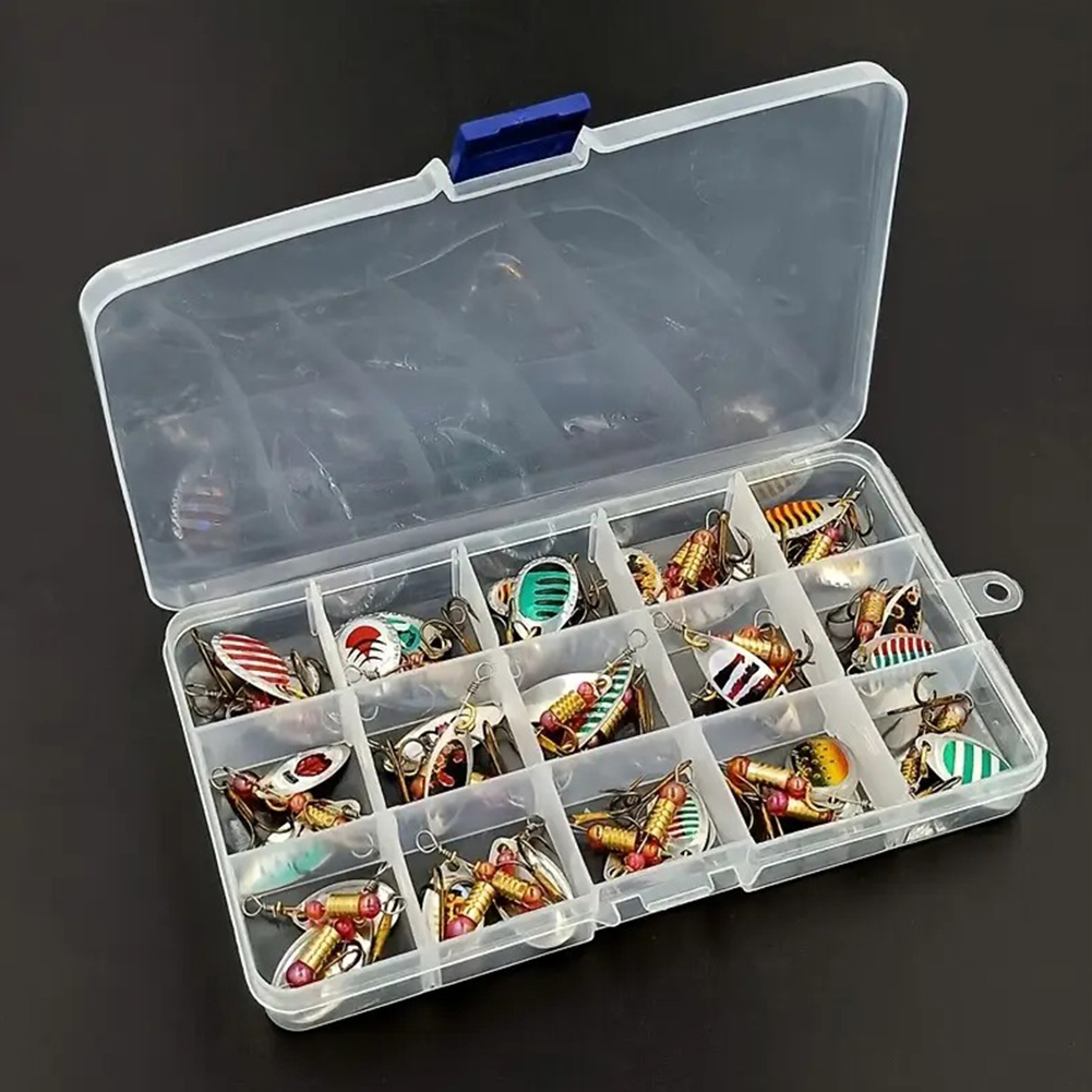 Fishing Lure Spinner - 30 قطعة طُعم صيد معدني دوار