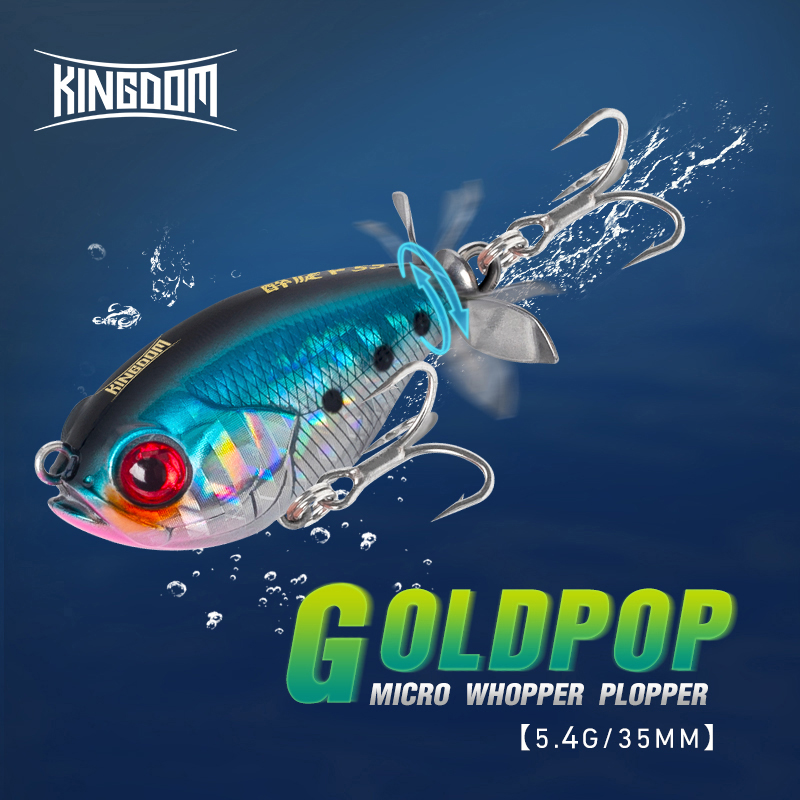 إغراء بوبر المملكة مع المروحة  - مراجعة Fishing Lure Topwater وسعره