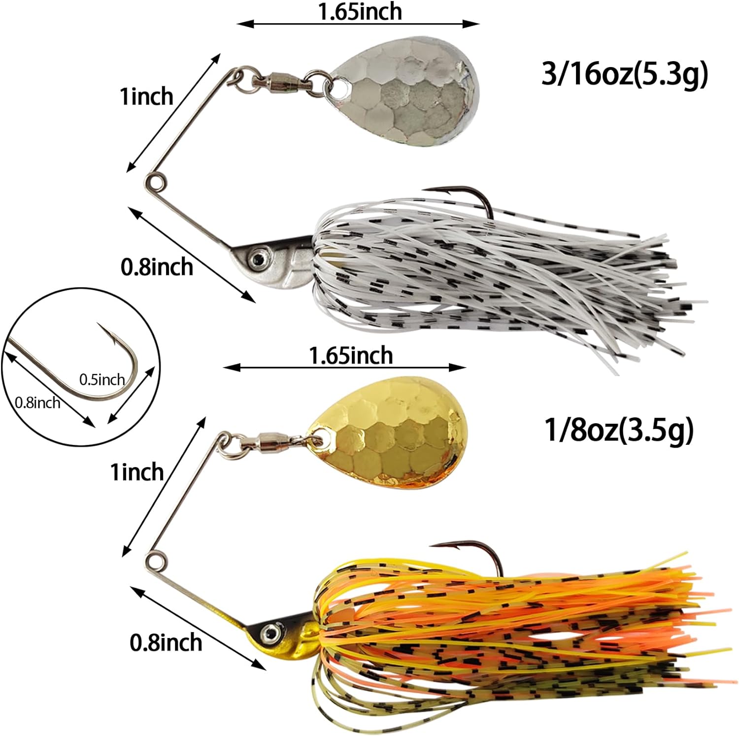 Eupheng سبينر الطعم ملعقة سلك  - مراجعة Fishing Lure Buzzbait وسعره