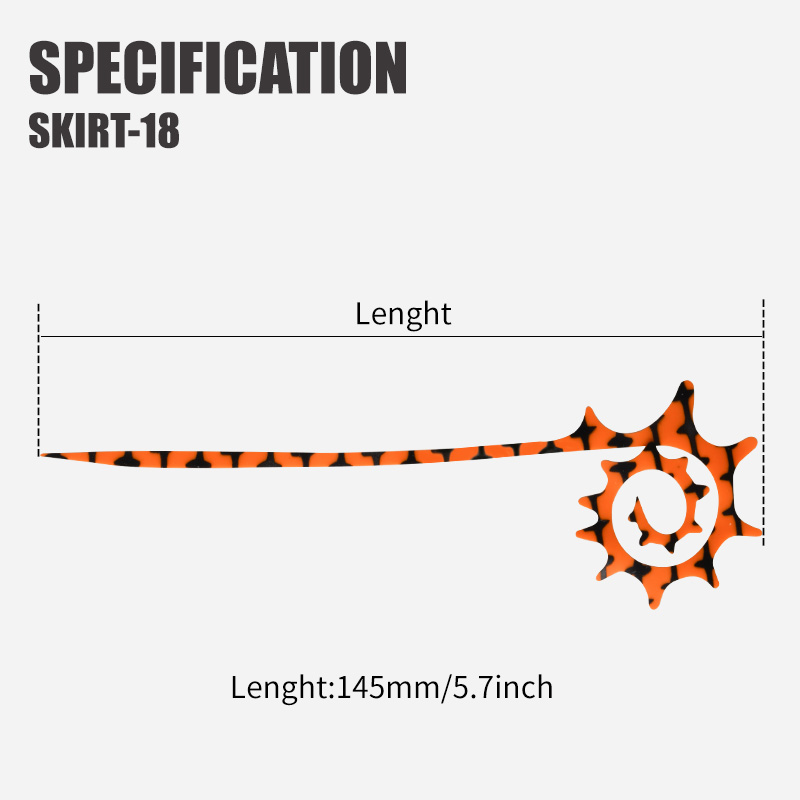 TEASER 5 قطع SKIRT-18 145mm تن - مراجعة Fishing Lure Jig وسعره