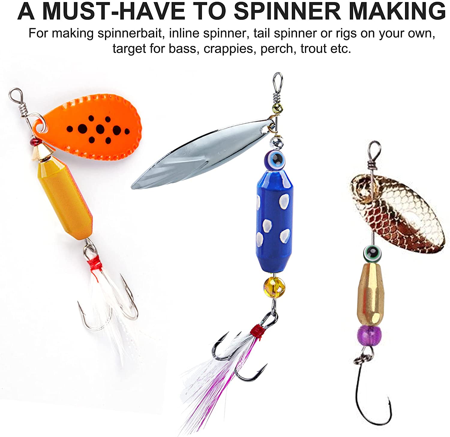 10 قطعة النحاس الصيد سبينر إغر - مراجعة Fishing Lure Spinner وسعره