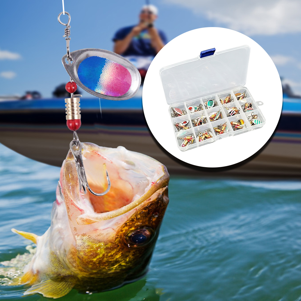 30 قطعة طُعم صيد معدني دوار عل - مراجعة Fishing Lure Spinner وسعره