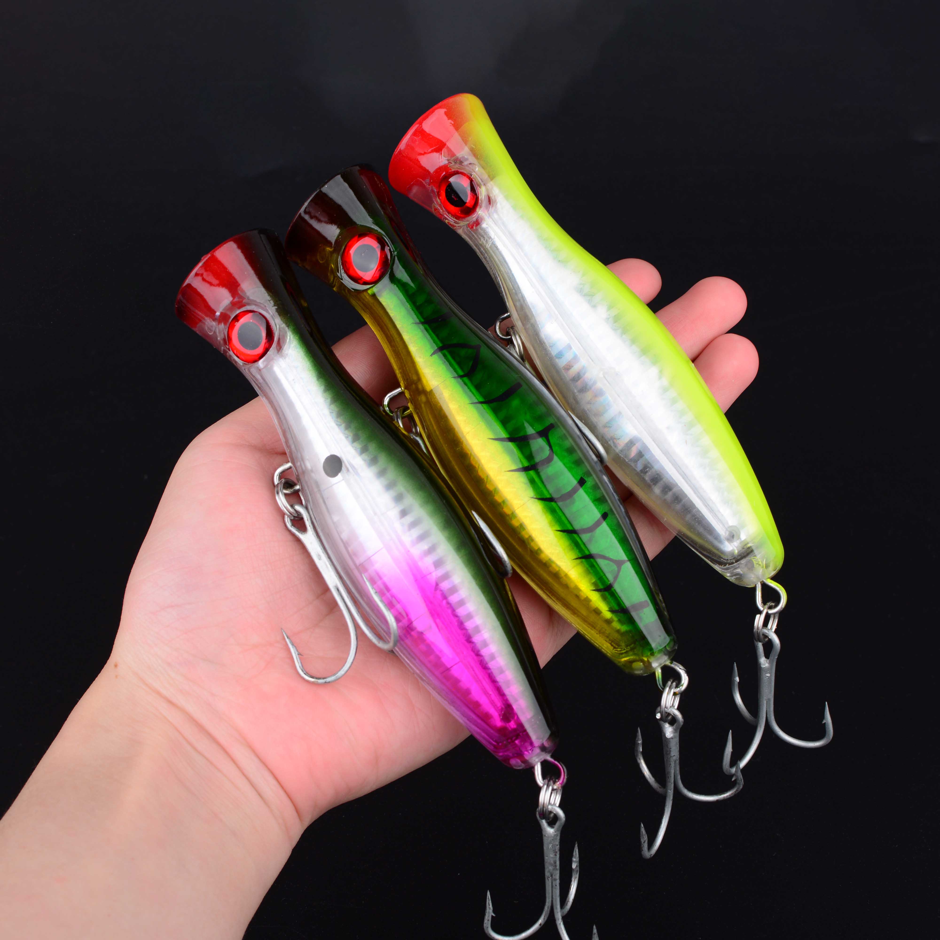 1 قطعة طعم صيد صناعي كبير من ن - مراجعة Fishing Lure Popper وسعره